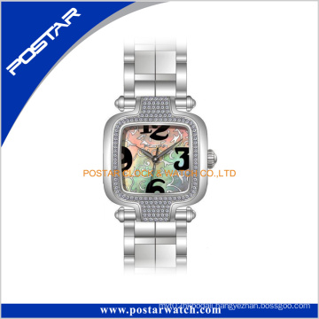 Promotlly Stainless Steel Diamond Watches with Genuine Pearl